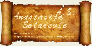 Anastasija Solarević vizit kartica